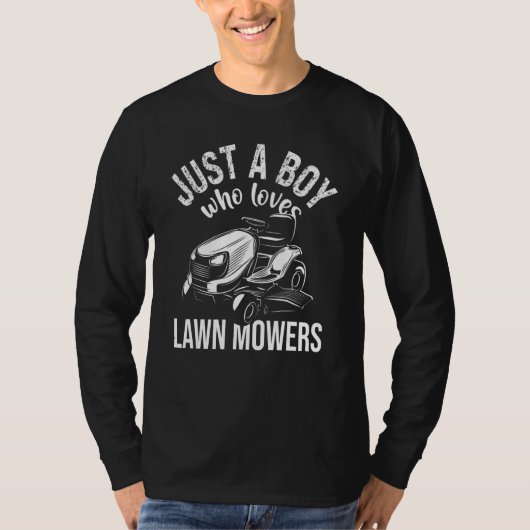 Just A Boy Who Loves Lawn Mower   Landscaper Garde T-shirt (Voorkant)