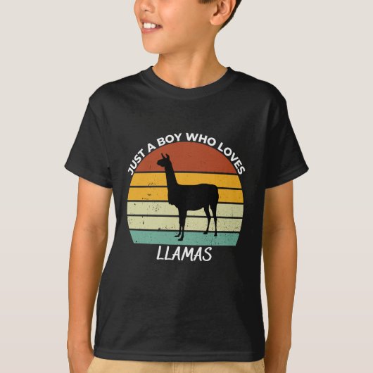 Just a boy who loves llamas t-shirt (Voorkant)
