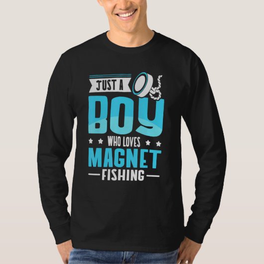 Just A Boy Who Loves Magnet Fishing T-shirt (Voorkant)