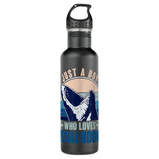 Just A Boy Who Loves Megalodons - Megalodon Shark Waterfles (Voorkant)