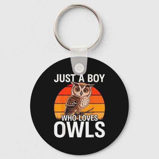 Just A Boy Who Loves Owls For Toddlers Boys Kids B Sleutelhanger (Voorkant)