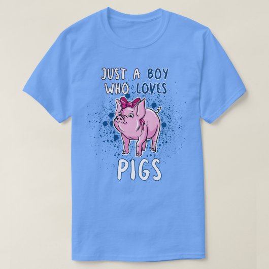 Just A Boy Who Loves Pigs T-shirt (Design voorkant)