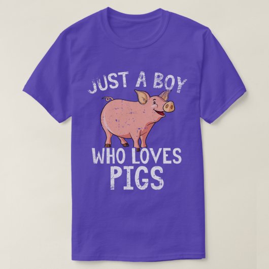 Just A Boy Who Loves Pigs T-shirt (Design voorkant)