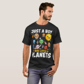 Just A Boy Who Loves Planets Astrology Space Solar T-shirt (Voorkant volledig)