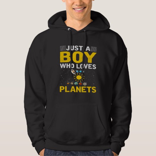 Just A Boy Who Loves Planets I Astronomy Hoodie (Voorkant)