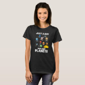 Just A Boy Who Loves Planets Solar System Astrolog T-shirt (Voorkant volledig)