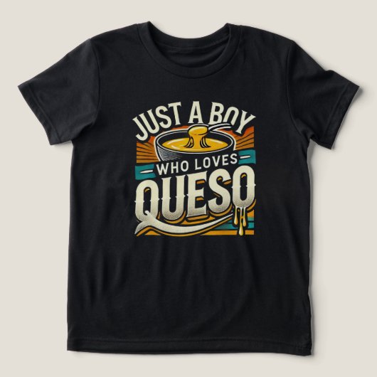 Just a Boy Who Loves Queso - Leuke kaasliefhebber Tri-Blend Shirt (Design voorkant)