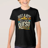 Just a Boy Who Loves Queso - Leuke kaasliefhebber Tri-Blend Shirt (Voorkant)