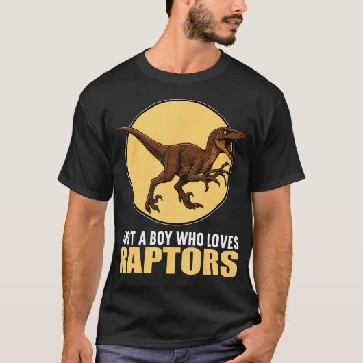 Just A Boy Who Loves Raptors Raptor T-shirt (Voorkant)