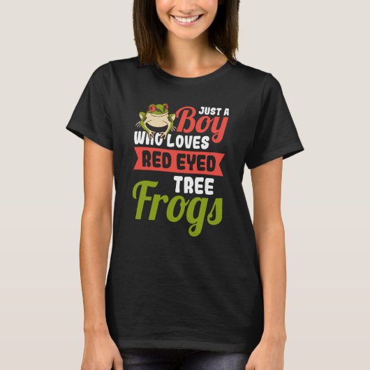 Just a Boy who loves Red Eyed Tree Frog T-shirt (Voorkant)