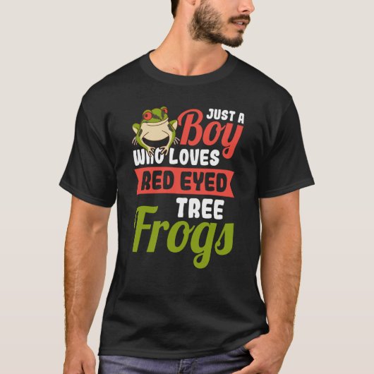Just a Boy who loves Red Eyed Tree Frog T-shirt (Voorkant)