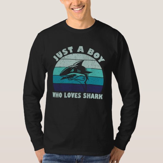 Just A Boy Who Loves Sharks Love Ocean Shark T-shirt (Voorkant)