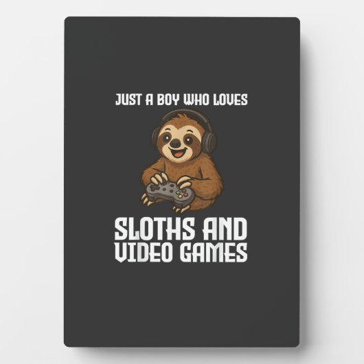 Just A Boy Who Loves Sloths and Video Games Gamer  Fotoplaat (voorkant)