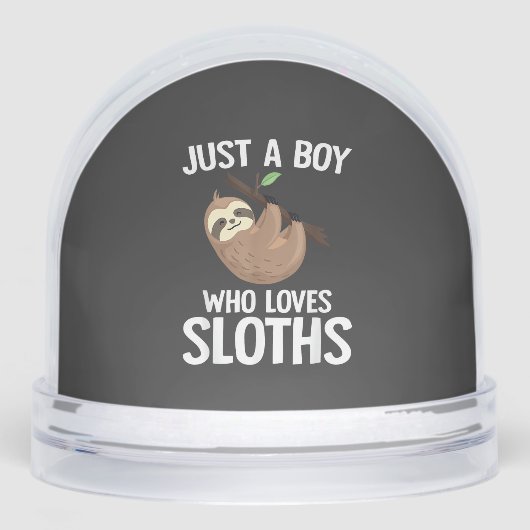 Just A Boy Who Loves Sloths Boys Toddler Sloth Lov Sneeuwbol (Voorkant)