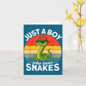 Just A Boy Who Loves Snakes Funny Snake Reptile Ki Kaart (Gele Bloem)