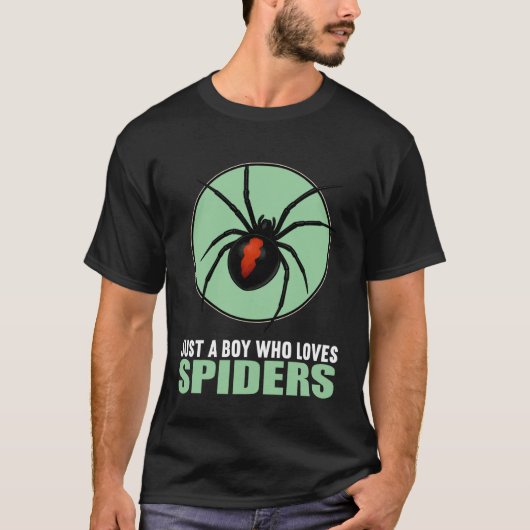 Just a Boy who Loves Spiders Spider T-shirt (Voorkant)