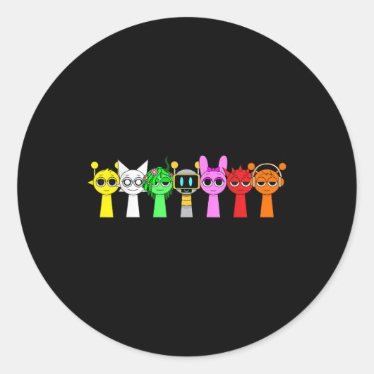 Just A Boy Who Loves Sprunky Funny Sprunky Game Ronde Sticker (Voorkant)