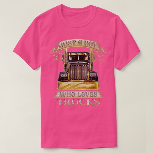 Just A Boy Who Loves Trucks 1386 T-shirt (Design voorkant)