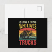 Just a Boy Who Loves Trucks Briefkaart (Voorkant / Achterkant)