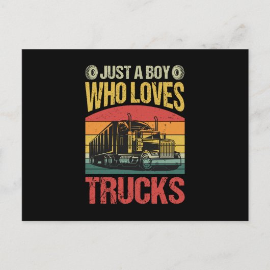 Just a Boy Who Loves Trucks Briefkaart (Voorkant)