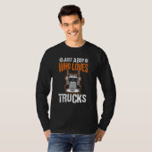 Just A Boy Who Loves Trucks Truck  5 T-shirt (Voorkant volledig)