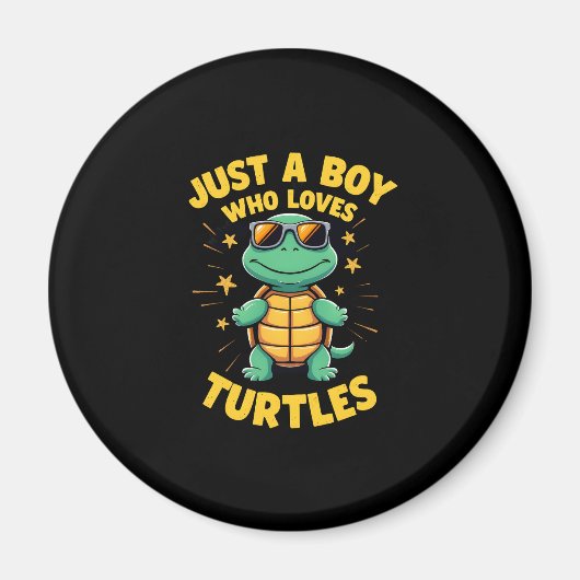 Just a boy who loves turtles Children boy (1) Magneet (Voorkant)