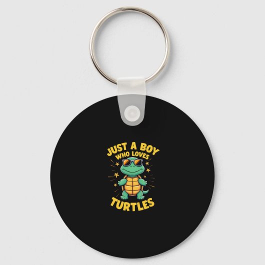 Just a boy who loves turtles Children boy (1) Sleutelhanger (Voorkant)