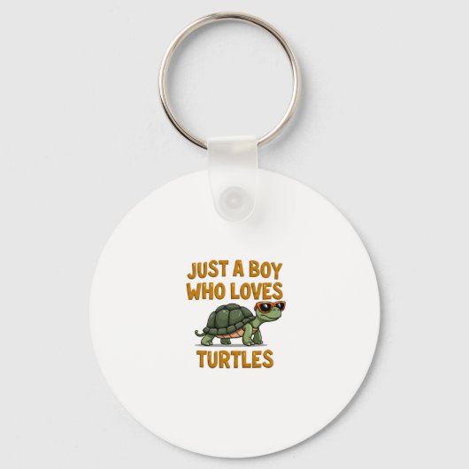 Just a boy who loves turtles Children boy (2) Sleutelhanger (Voorkant)