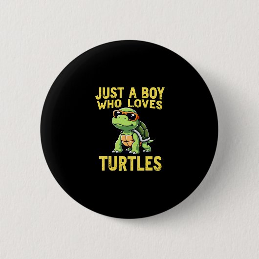Just a boy who loves turtles Children boy (3) Ronde Button 5,7 Cm (Voorkant)