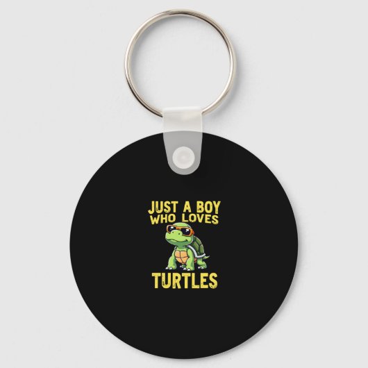 Just a boy who loves turtles Children boy (3) Sleutelhanger (Voorkant)