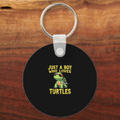 Just a boy who loves turtles Children boy (3) Sleutelhanger (Voorkant)