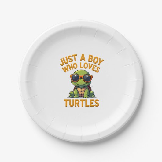 Just a boy who loves turtles Children boy Papieren Bordje (Voorkant)