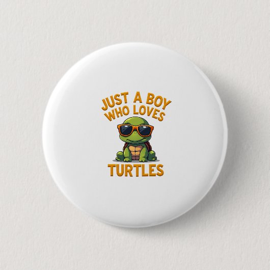 Just a boy who loves turtles Children boy Ronde Button 5,7 Cm (Voorkant)