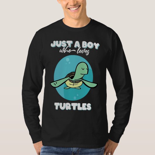 Just a boy who loves turtles  funny turtle costume t-shirt (Voorkant)