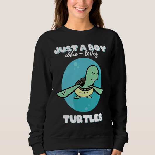 Just a boy who loves turtles  funny turtle costume trui (Voorkant)