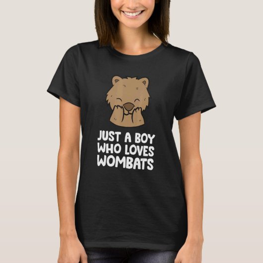 Just a Boy Who Loves Wombats T-shirt (Voorkant)