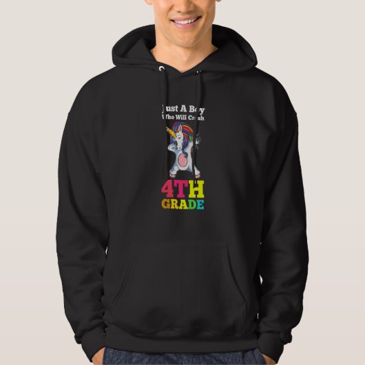 just a boy who will crash 4th grade graduated hoodie (Voorkant)