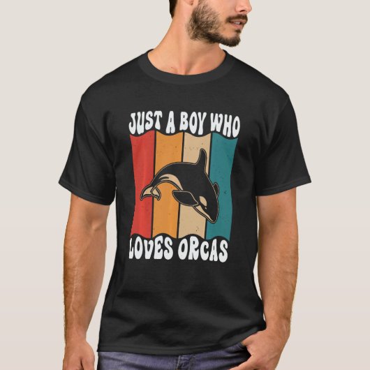 Just A Boyl Who Loves Orcas Killer Whales Sea Ocea T-shirt (Voorkant)