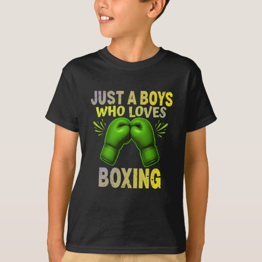just a boys who loves boxing t-shirt (Voorkant)