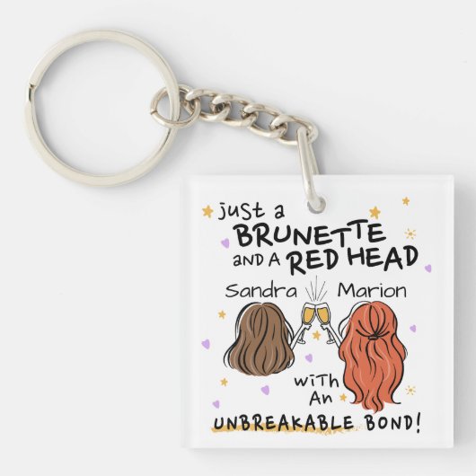 "Just a Brunette and a Red Head" Aangepaste Sleute Sleutelhanger (Voorkant)