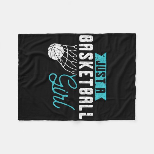 Just A Bysketbyll Girl Bysketbyll Speler Dames Bys Fleece Deken (Voorkant (Horizontaal))