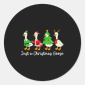 Just A Christmas Goose Funny Christmas Xmas Pajama Ronde Sticker (Voorkant)