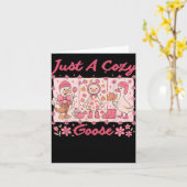 Just A Cozy Goose Funny Meme Thanksgiving Herfst F Kaart (Gele Bloem)