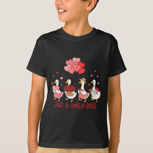 Just A Cute Goose Funny Valentines Shirt For Women (Voorkant)