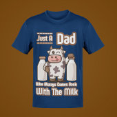 Just A Dad Funny Koe met Milk Dad Jokes Mannen T-shirt