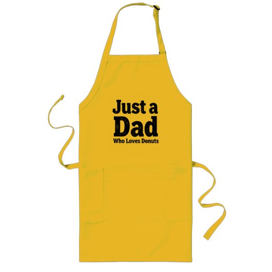 Just a Dad Who Loves Donuts – Funny Yellow Apron D Lang Schort (Voorkant)