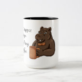 Just a Dapper Hippo Drinking Coffee - Funny Mug Tweekleurige Koffiemok (Center)