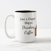 Just a Dapper Hippo Drinking Coffee - Funny Mug Tweekleurige Koffiemok (Links)