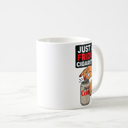 Just A Fridge Cigarette Funny Hand Design Cool Cos Koffiemok (Voorkant rechts)