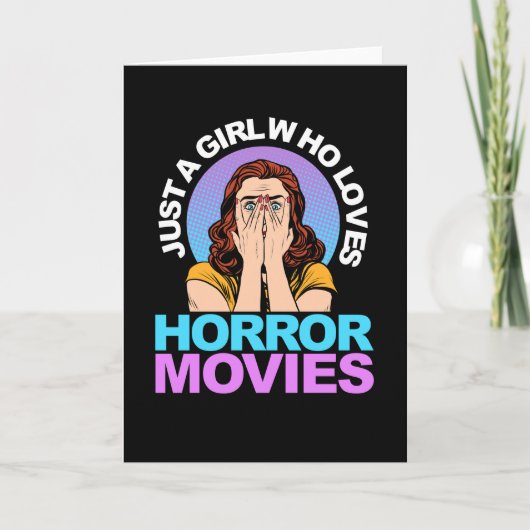 Just A Girl Horror Movies Halloween Kaart (Voorkant)
